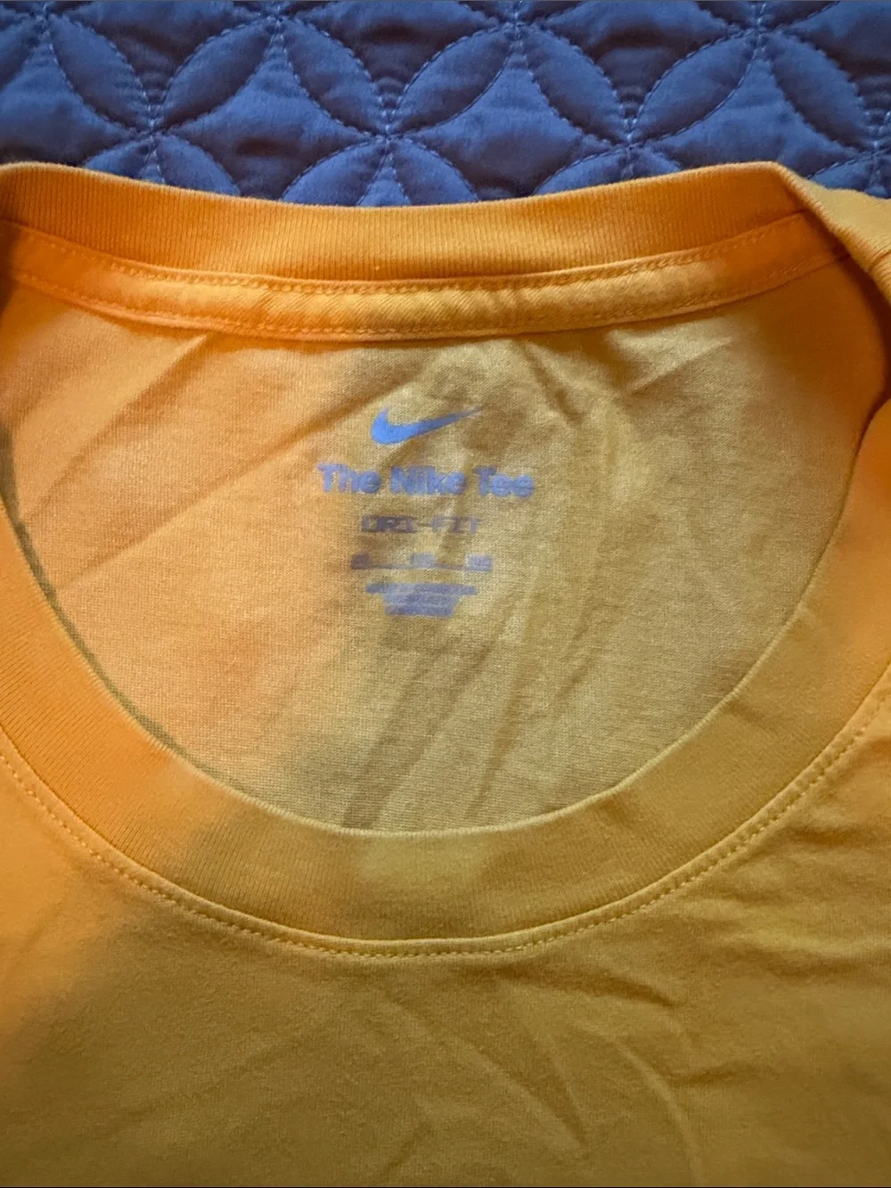 Nike Yellow T-Shirt with Navy Swoosh